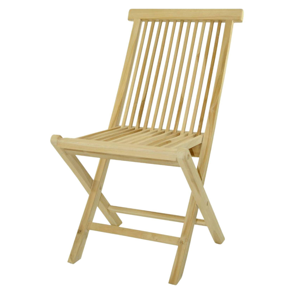 VCM Klappstuhl teak Holz B/H/T: ca. 46x89x62 cm