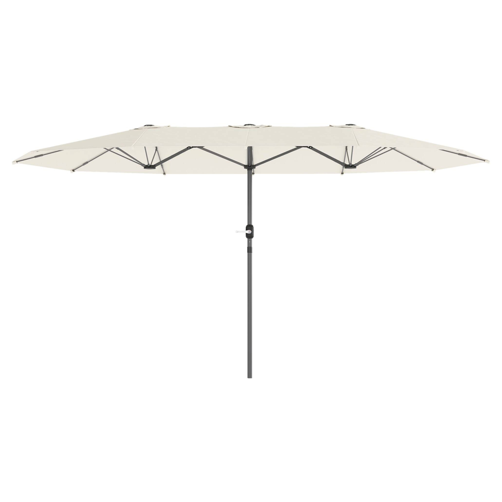 Outsunny Doppelsonnenschirm beige Stahl B/H/L: ca. 260x240x436 cm