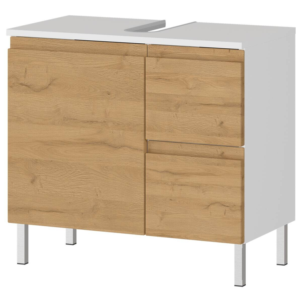 Waschbeckenunterschrank 4330-559 weiß Eiche Grand-Son Nachbildung B/H/T: ca. 60x56x34 cm