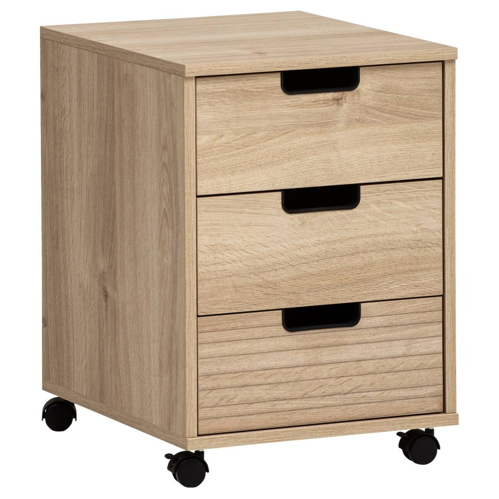 Rollcontainer Emmik Eiche Eiche weiß Nachbildung B/H/T: ca. 40,1x57x50 cm