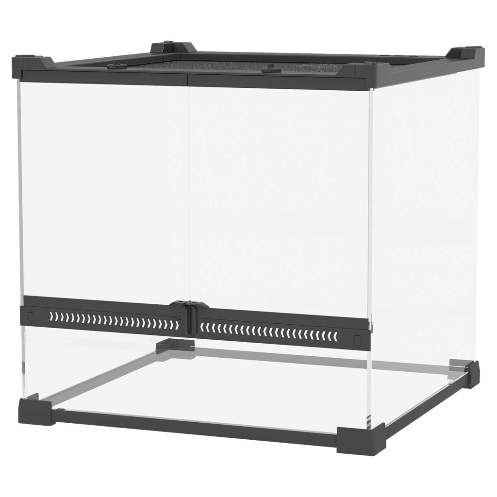 PawHut Terrarium schwarz Stahl B/H/L: ca. 30x30x30 cm