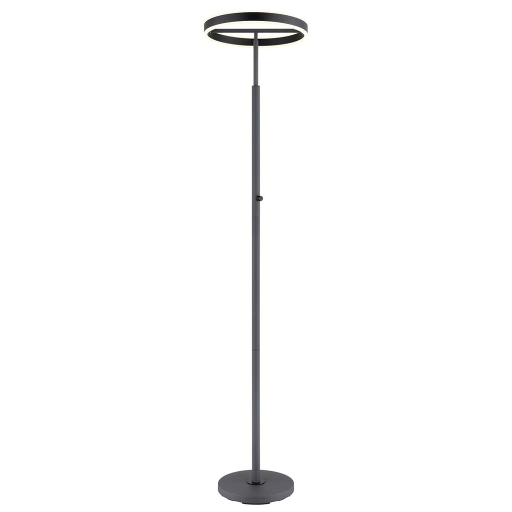 GLOBO Stehlampe schwarz anthrazit Opal Metall Acryl Aluminium H/D: ca. 181x40 cm 1 Brennstellen