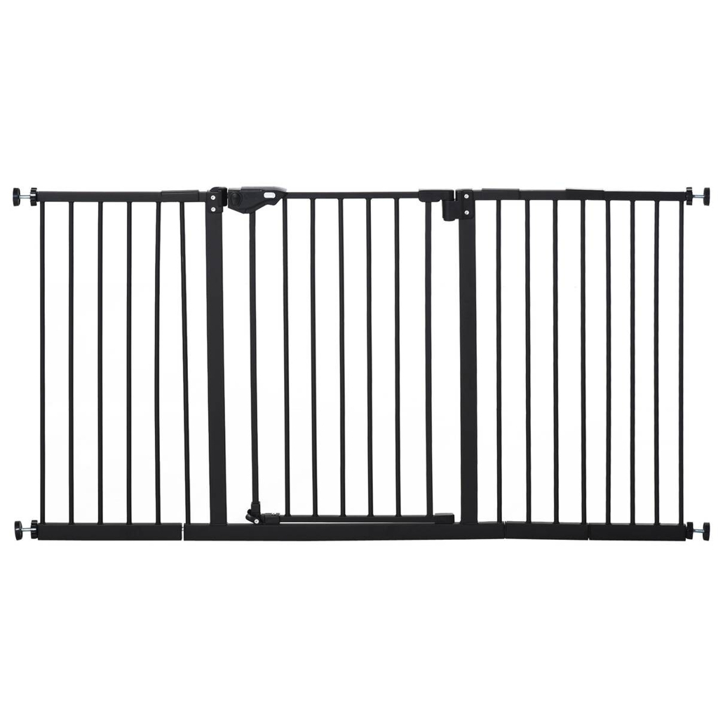 PawHut Absperrgitter schwarz Kunststoff B/H/L: ca. 2x76,2x136,3 cm