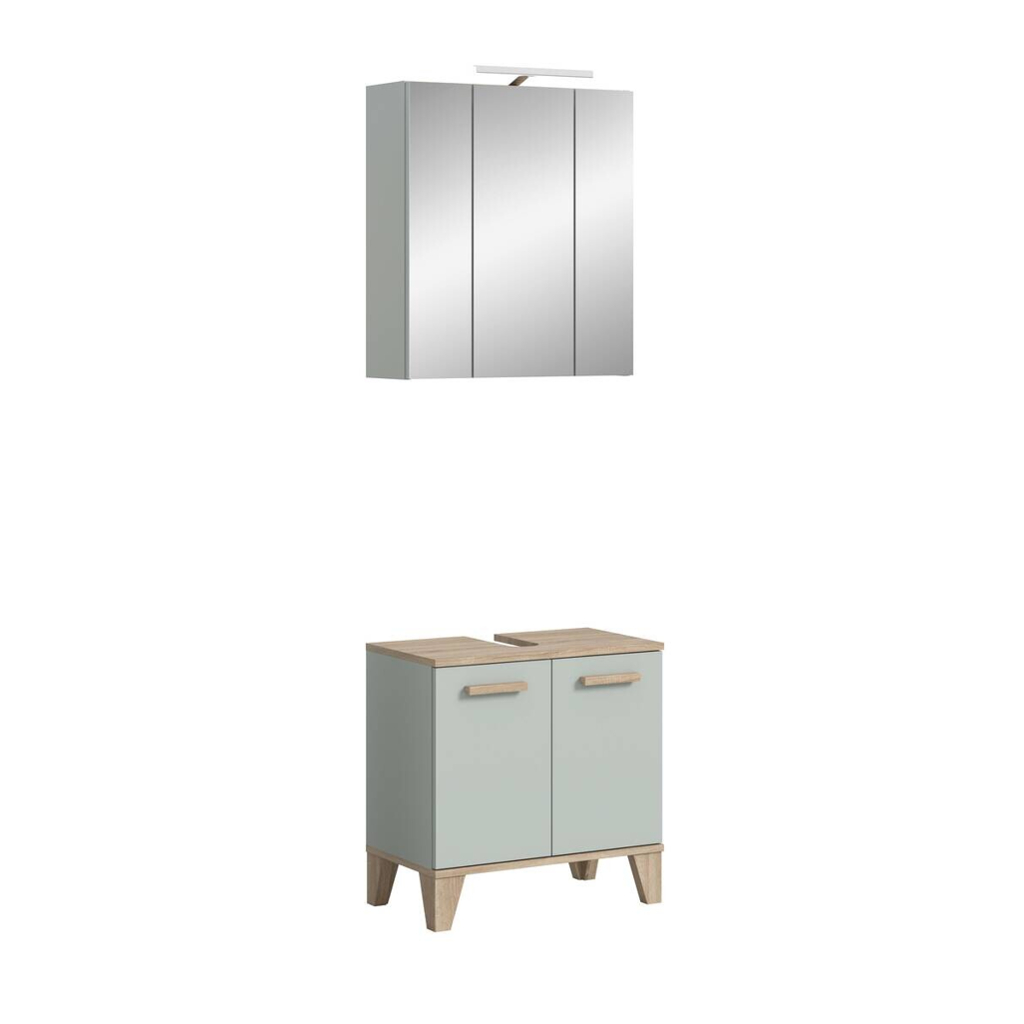 Badezimmer-Set STAR hellgrün Eiche hell Nachbildung B/H/T: ca. 60x190x34 cm