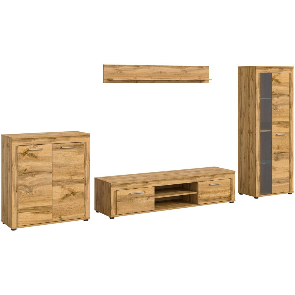 Wohnwand Jam Eiche Wotan Nachbildung B/H/T: ca. 330x159x35 cm