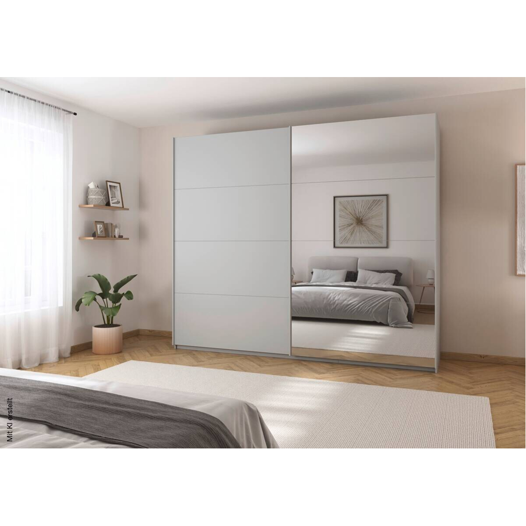 Schwebetürenschrank Quadra Seidengrau B/H/T: ca. 270x229x62 cm