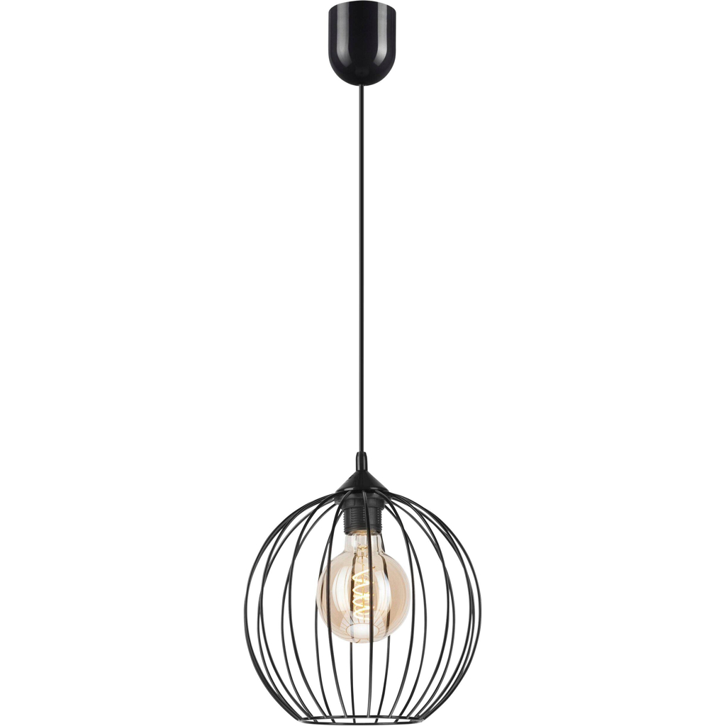 Lamkur Pendelleuchte Zoya schwarz Stahl H/L: ca. 86x24 cm E27 1 Brennstellen