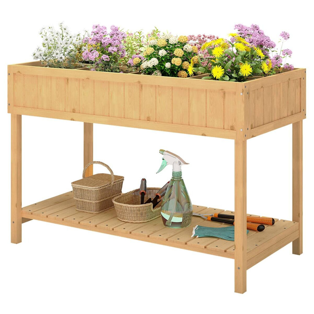Outsunny Hochbeet Holzoptik B/H/L: ca. 46x76x110 cm