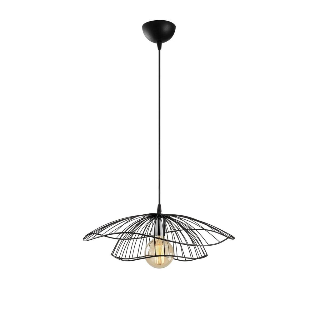 Opviq Pendelleuchte Tel schwarz Metall B/H/T/L/D: ca. 50x111x50x50x50 cm E27 1 Brennstellen