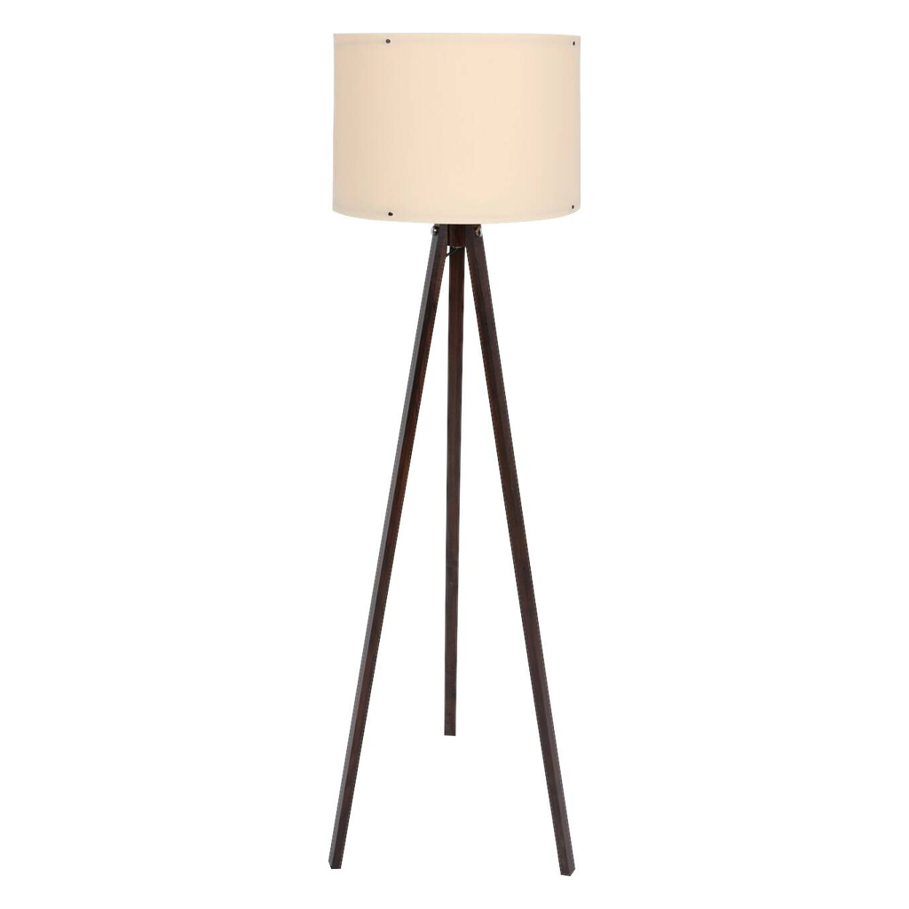 Opviq Stehlampe creme nussbaum Polypropylen MDF B/H/T/L/D: ca. 38x145x38x38x38 cm E27 1 Brennstellen