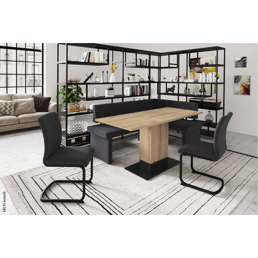 Essgruppe Pia Eiche anthrazit Holzwerkstoff B/H/T: ca. 180x76x80 cm