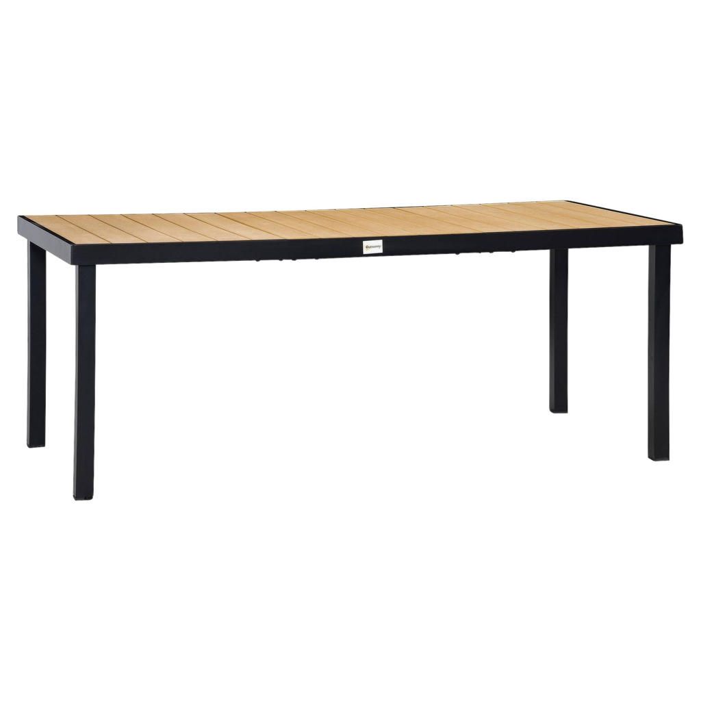 Outsunny Gartentisch natur Kunststoff B/H/L: ca. 90x74x190 cm