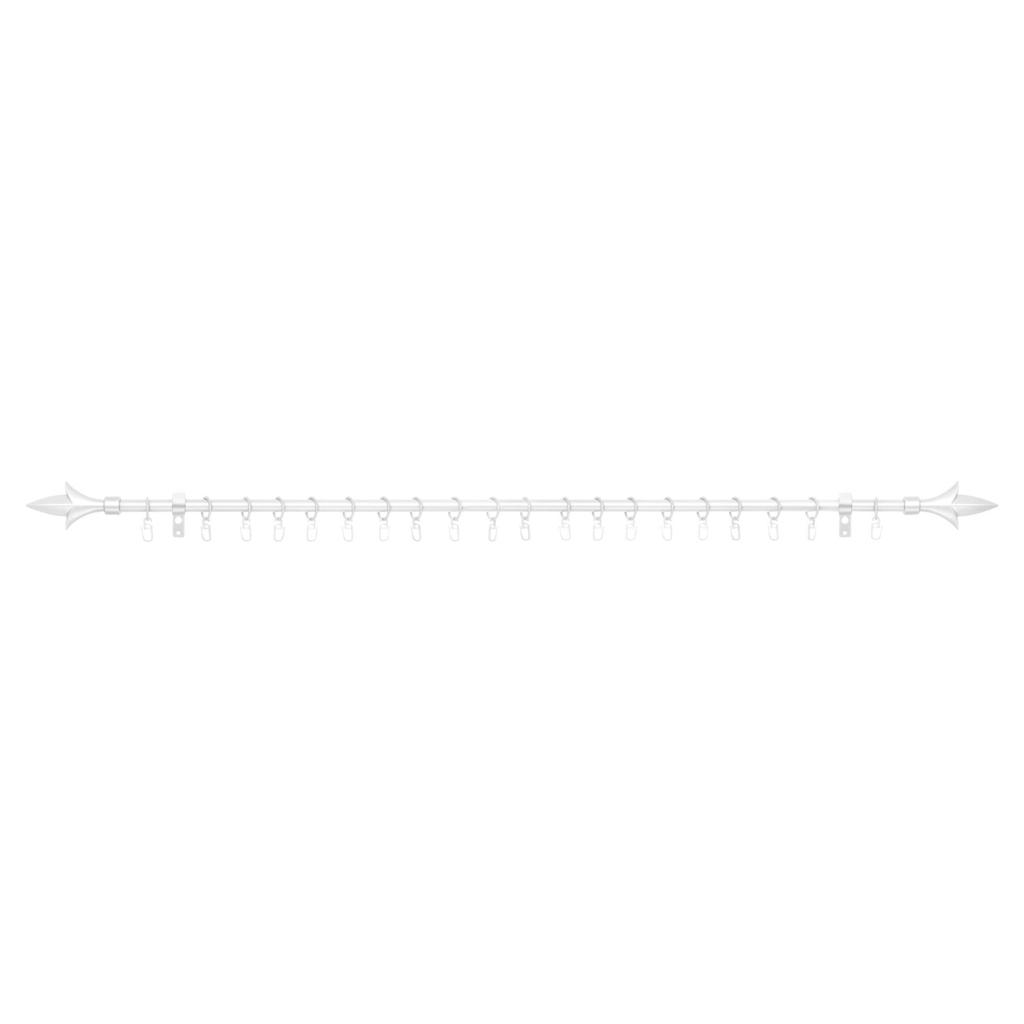 LICHTBLICK Gardinenstange Lilie silber Metall D: ca. 0,16 cm ausziehbar von ca. 130 bis 240 cm 1.0 Läufe