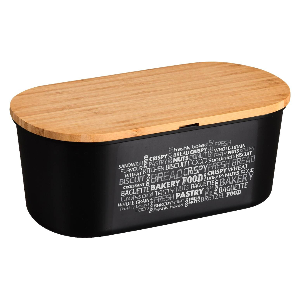 Kesper Brotkasten mit Schneidbrett schwarz Kunststoff B/H/L: ca. 18x14x34 cm