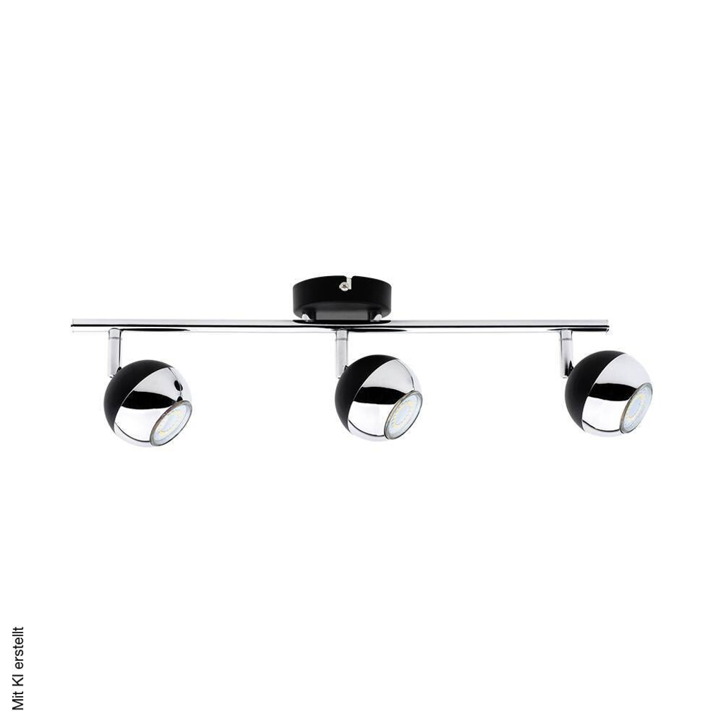 SPOT Light Spotbalken Bianca schwarz Chrom Metall B/H/T: ca. 48x16x8 cm GU10 3 Brennstellen