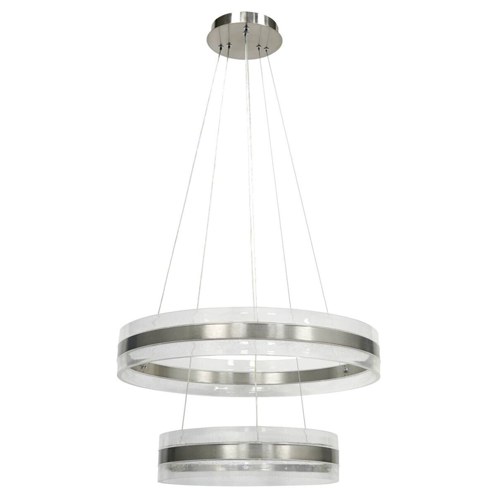 POCOline LED-Pendelleuchte Eleni nickel Acryl Alu H/D: ca. 120x60 cm