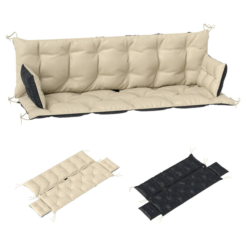 Outsunny Sitzkissen-Set beige Polyester B/H/L: ca. 110x8x180 cm