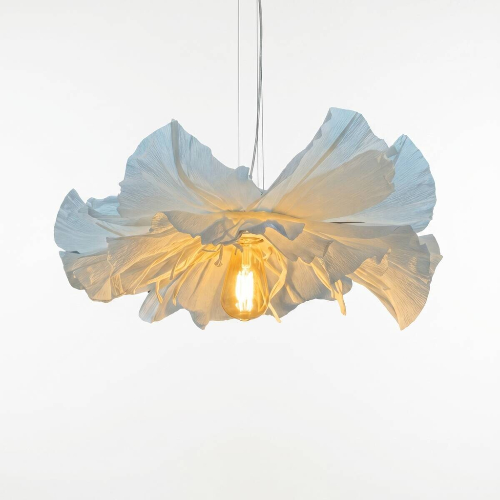 Opviq Pendelleuchte weiß Kunststoff B/H/T/L/D: ca. 48x85x48x48x48 cm E27 1 Brennstellen