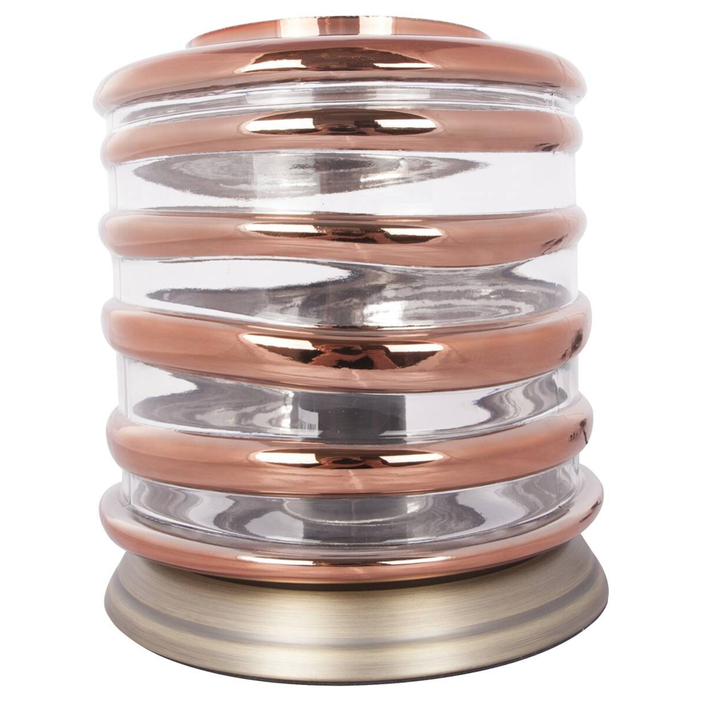 Kayoom Tischleuchte Aladin I 700 Kupfer champagner Glas Kupfer B/H/T: ca. 20x21x20 cm E27 1 Brennstellen