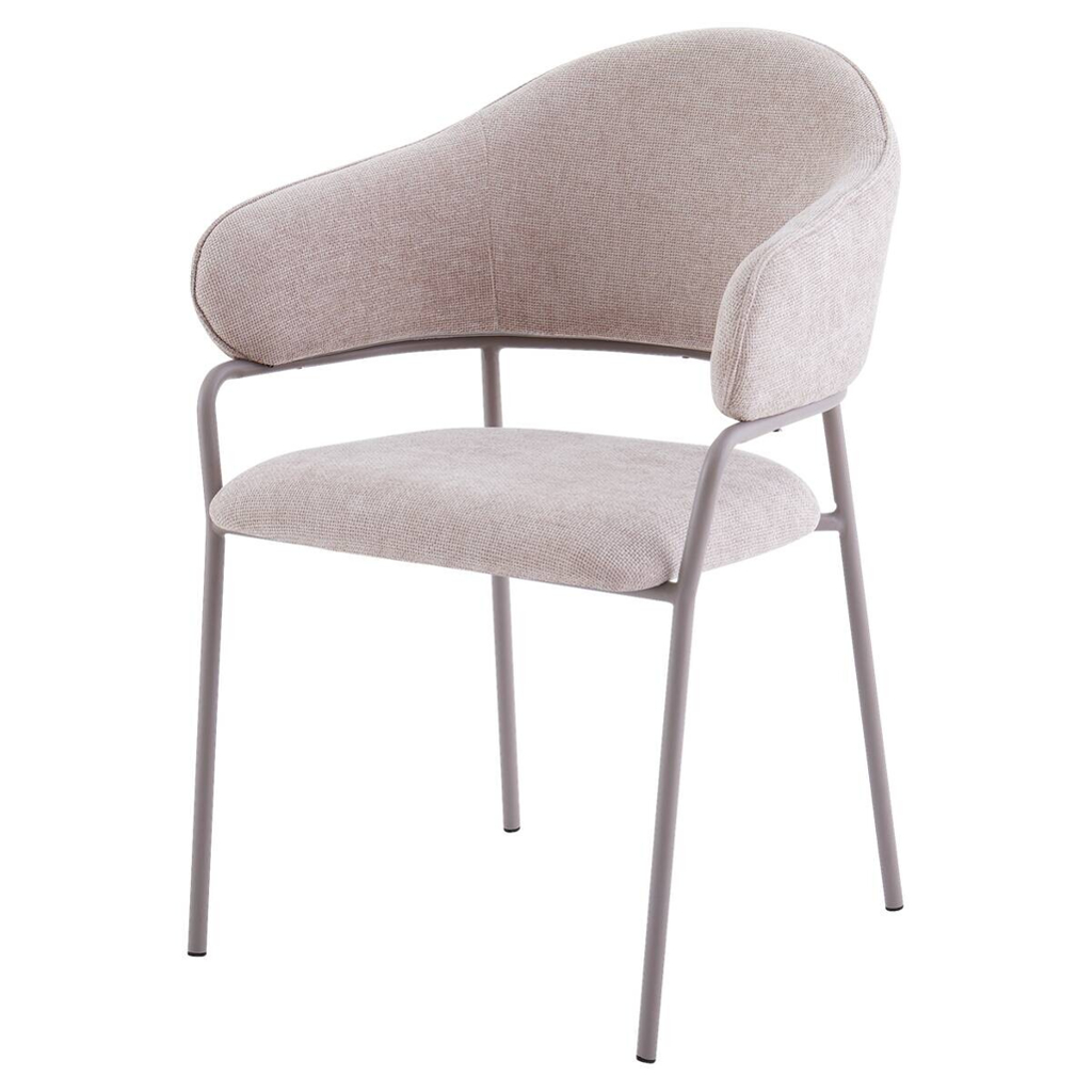 Stuhl CURVE, 2er-Set taupe Stoff B/H/T: ca. 60x86x58 cm