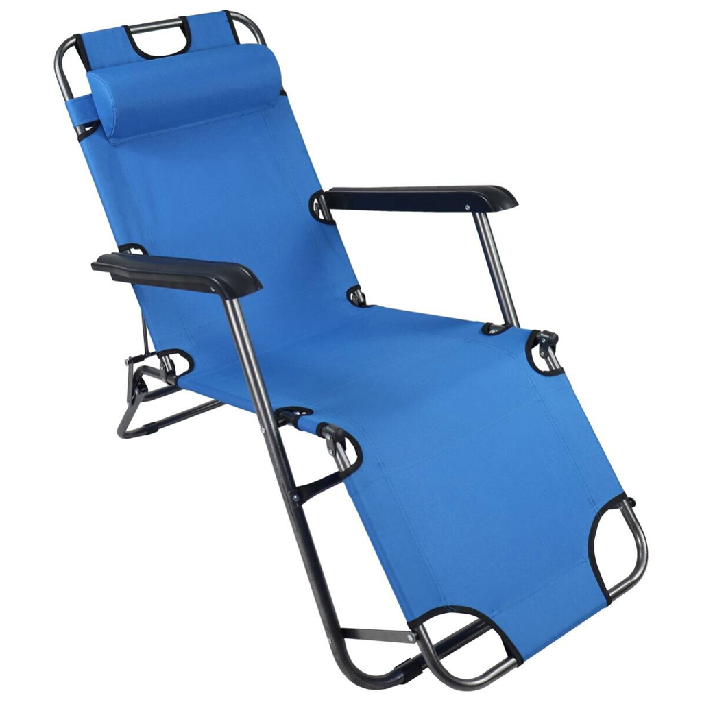 VCM Relaxliege Maltosa blau Stahl