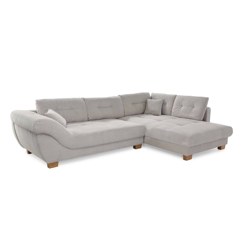 Ecksofa Greige Microfaser B/H/T: ca. 346x90x221 cm
