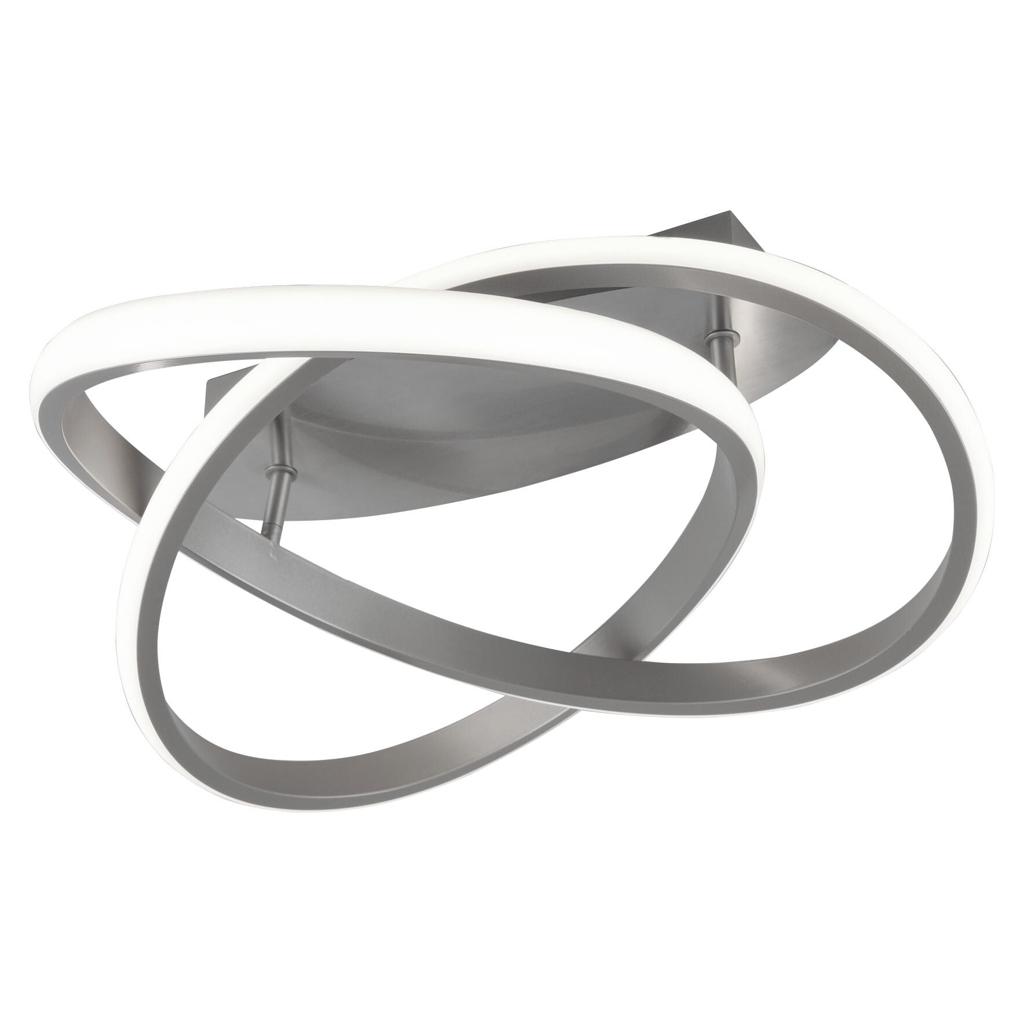 Reality Deckenleuchte Course nickel matt weiß Metall Kunststoff H/D: ca. 19x45 cm