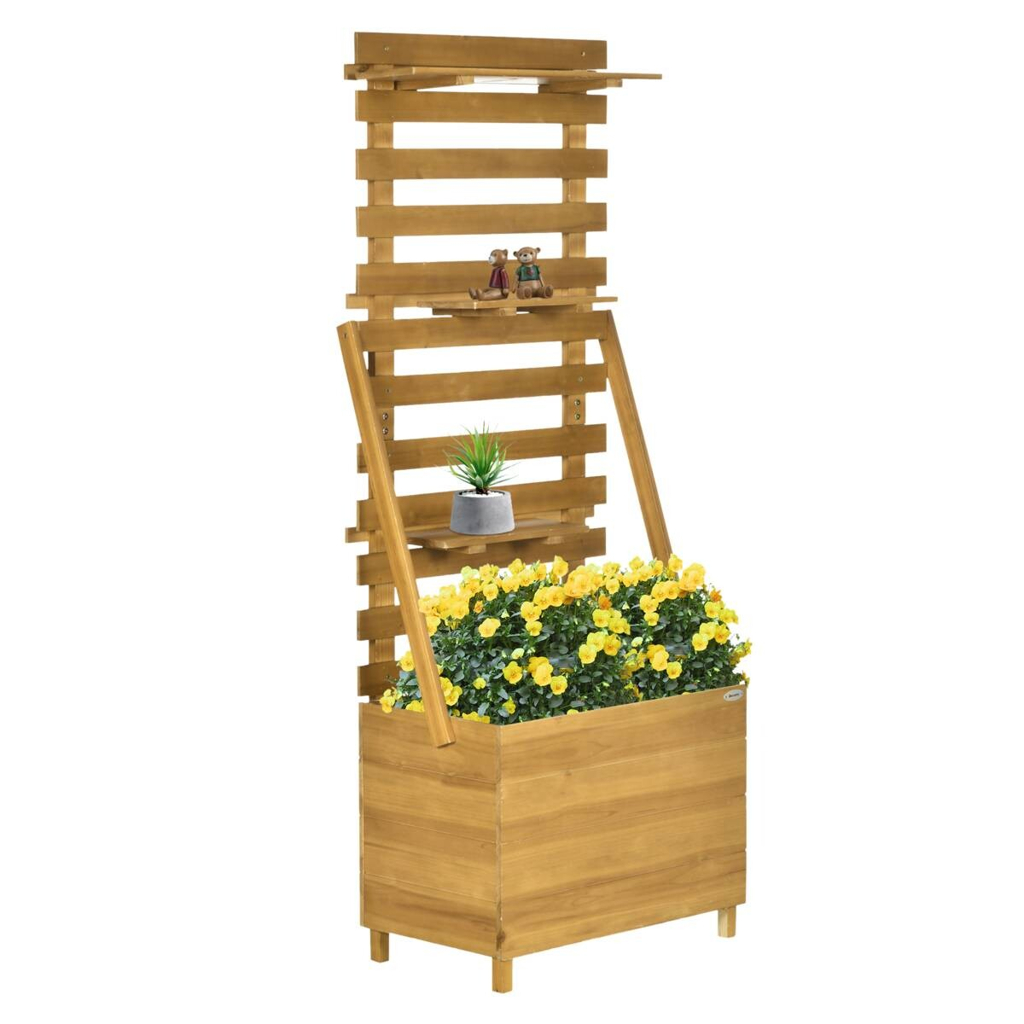 Outsunny Gartenbeet mit Rankgitter braun B/H/L: ca. 39x160x63 cm