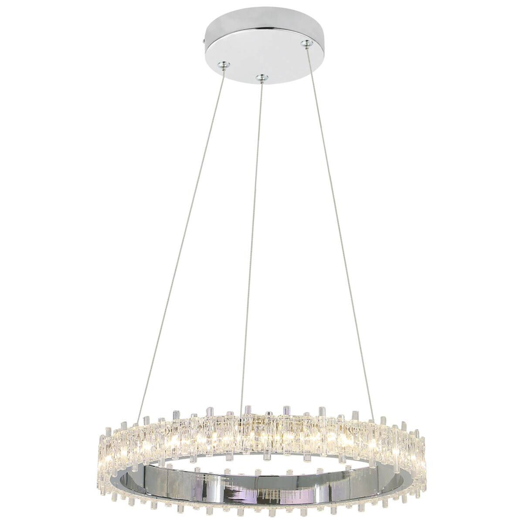POCOline LED-Pendelleuchte Aurora Chrom Metall Acryl B/H/L: ca. 41x140x41 cm
