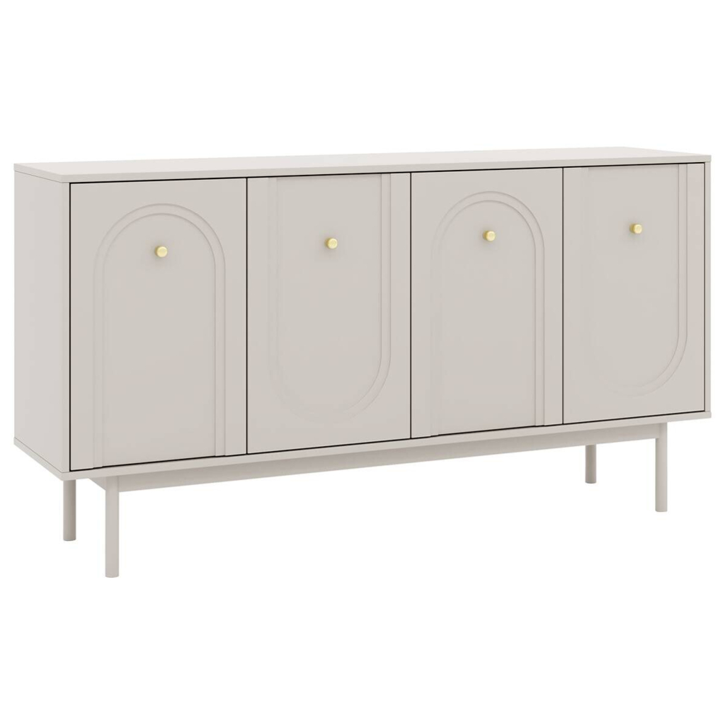 Kommode MAZOMA Eiche Kaschmirgrau Nachbildung gold Optik B/H/T: ca. 154x82x39 cm