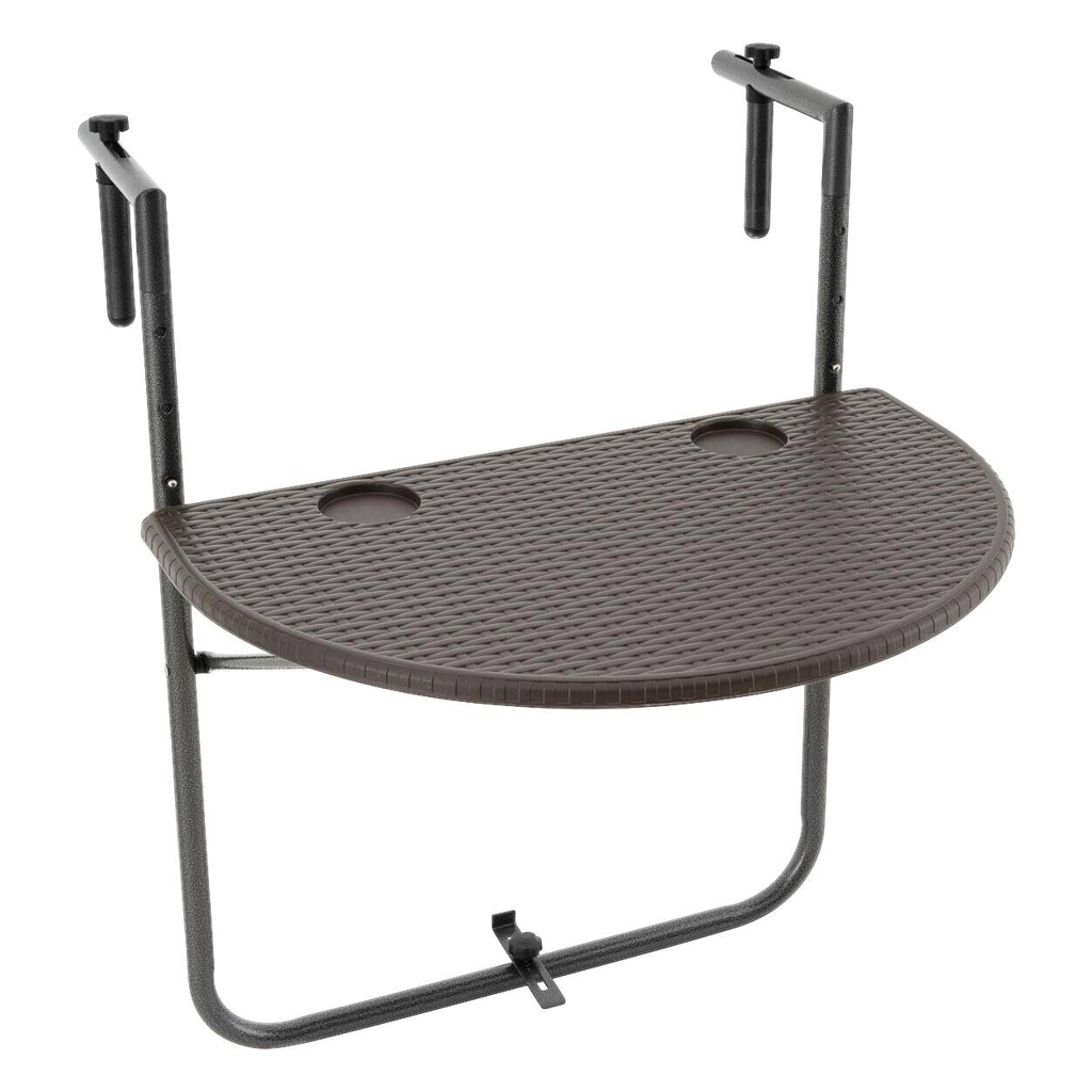 VCM Balkonhängetisch braun Polyrattan B/H/T: ca. 60x83x62 cm