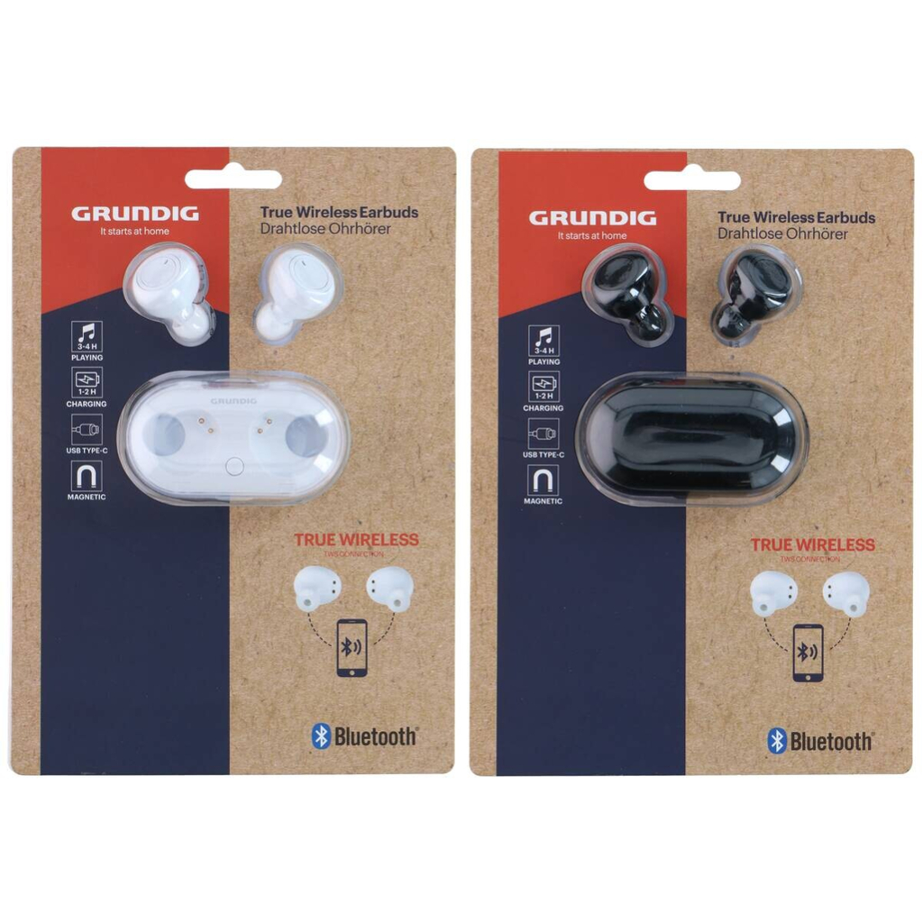 Grundig Bluetooth-Kopfhörer weiß schwarz B/H/L: ca. 3,5x7x2,8 cm