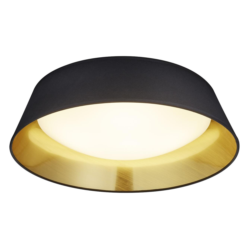 Reality LED-Deckenleuchte R62871879 schwarz weiß gold Stoff Kunststoff H/D: ca. 12x45 cm