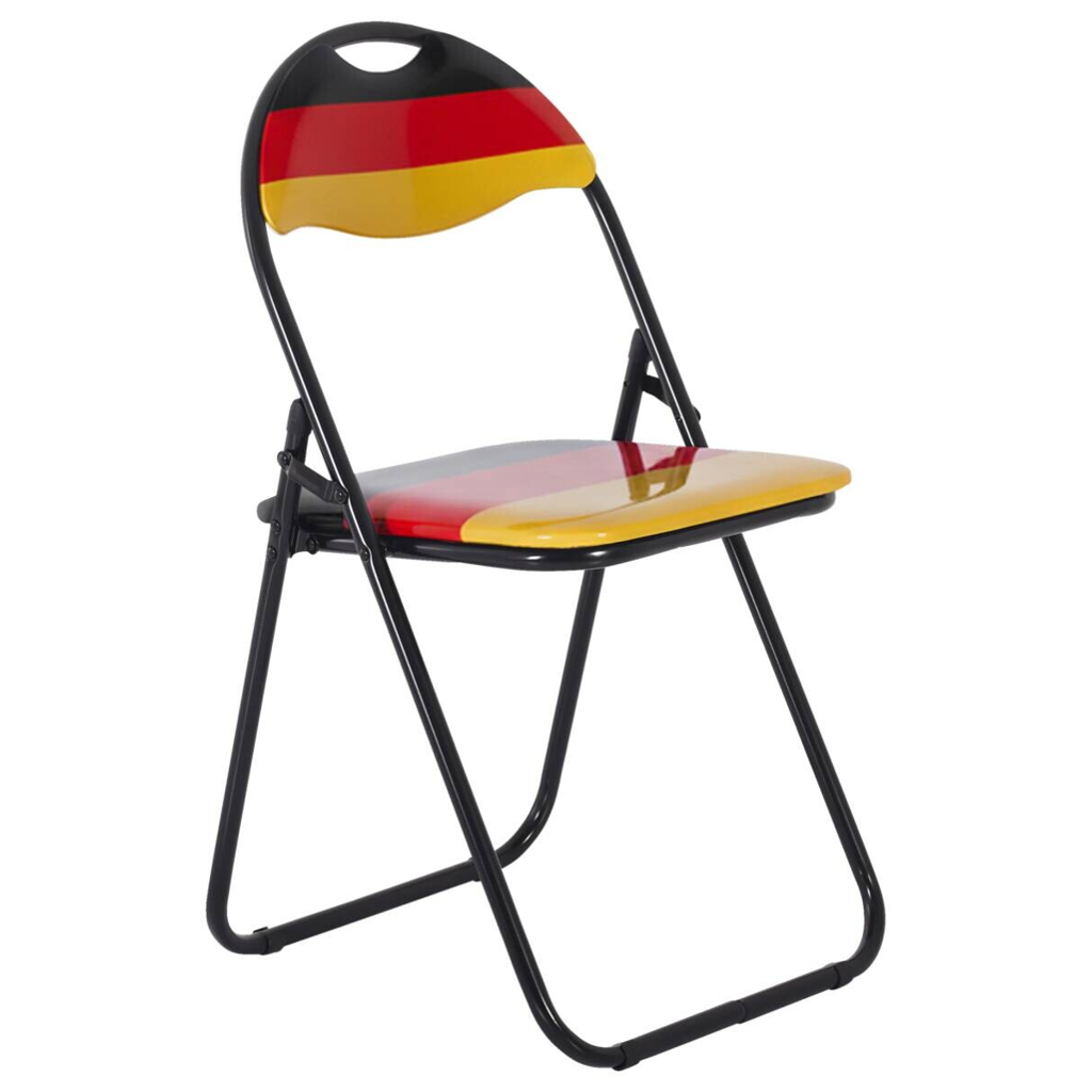 Klappstuhl Ben schwarz rot gold PVC Metall B/H/T: ca. 44,5x79,5x43 cm