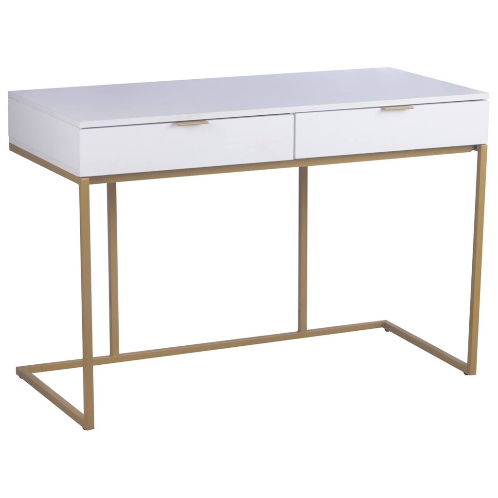 Schreibtisch Jana weiß gold Optik B/H/T: ca. 112x76x52 cm