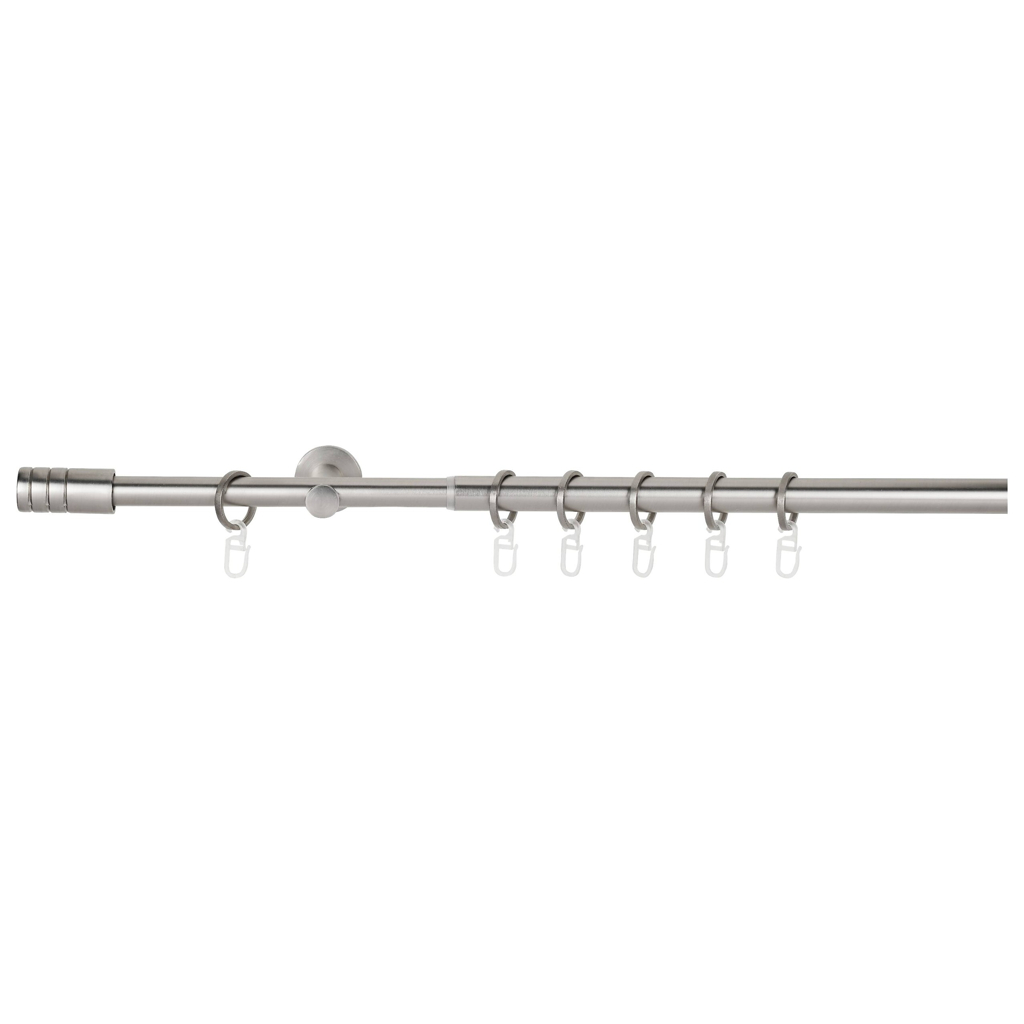 Gardinenstange Edelstahloptik Aluminium ausziehbar von ca. 160 bis 280 cm 1.0 Läufe