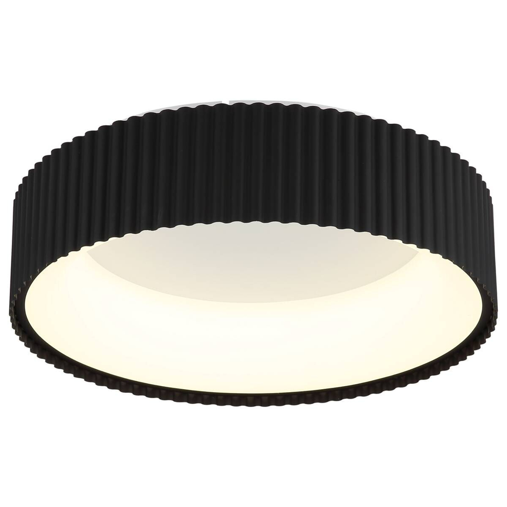 GLOBO LED-Deckenleuchte mattschwarz Opal weiß Acryl Metall H/D: ca. 13x46 cm 1 Brennstellen