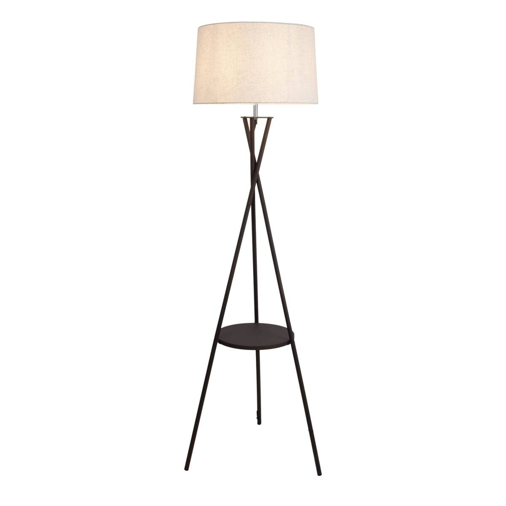 Näve Leuchten Stehlampe schwarz Textil Metall B/H/T/D: ca. 51x158x51x51 cm E27 1 Brennstellen