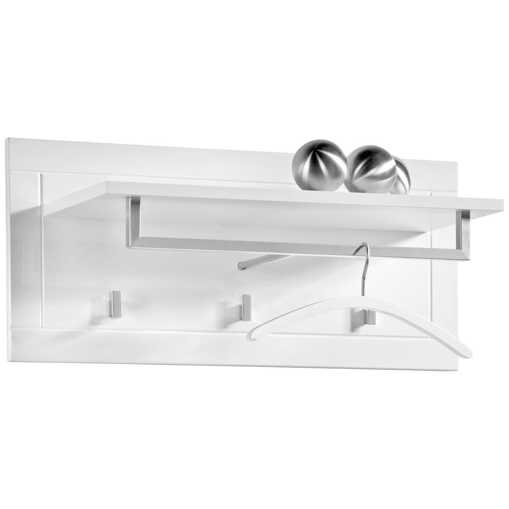 Garderobenpaneel Atlanta weiß Hochglanz B/H/T: ca. 90x39x32 cm