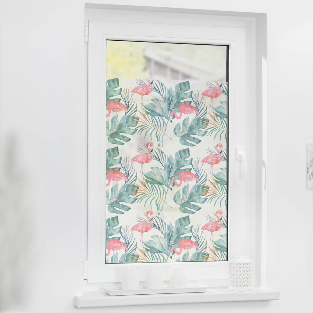 LICHTBLICK Fensterfolie Flamingo Flamingo Flamingo rosa grün B/L: ca. 50x100 cm