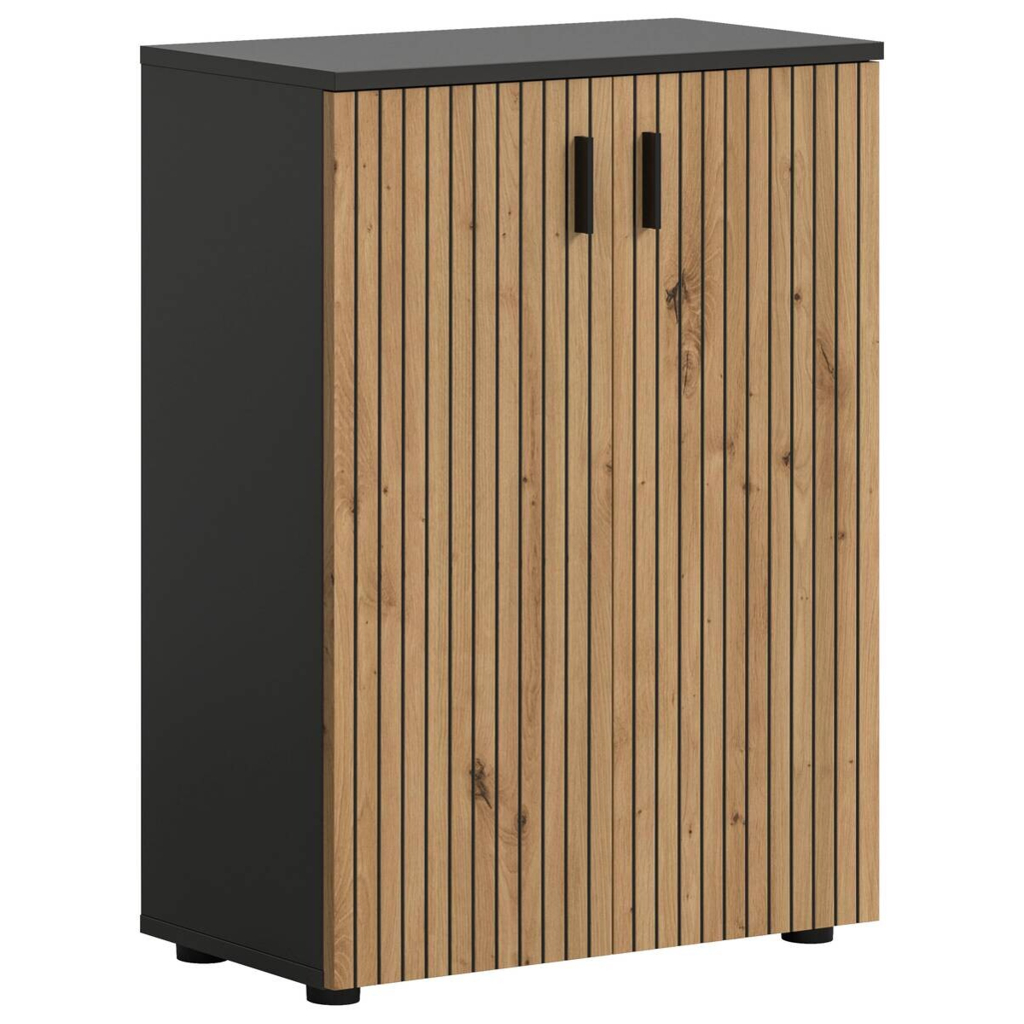 Badhochschrank Mone Basalt Nachbildung Artisan Oak Nachbildung B/H/T: ca. 60x81x30 cm