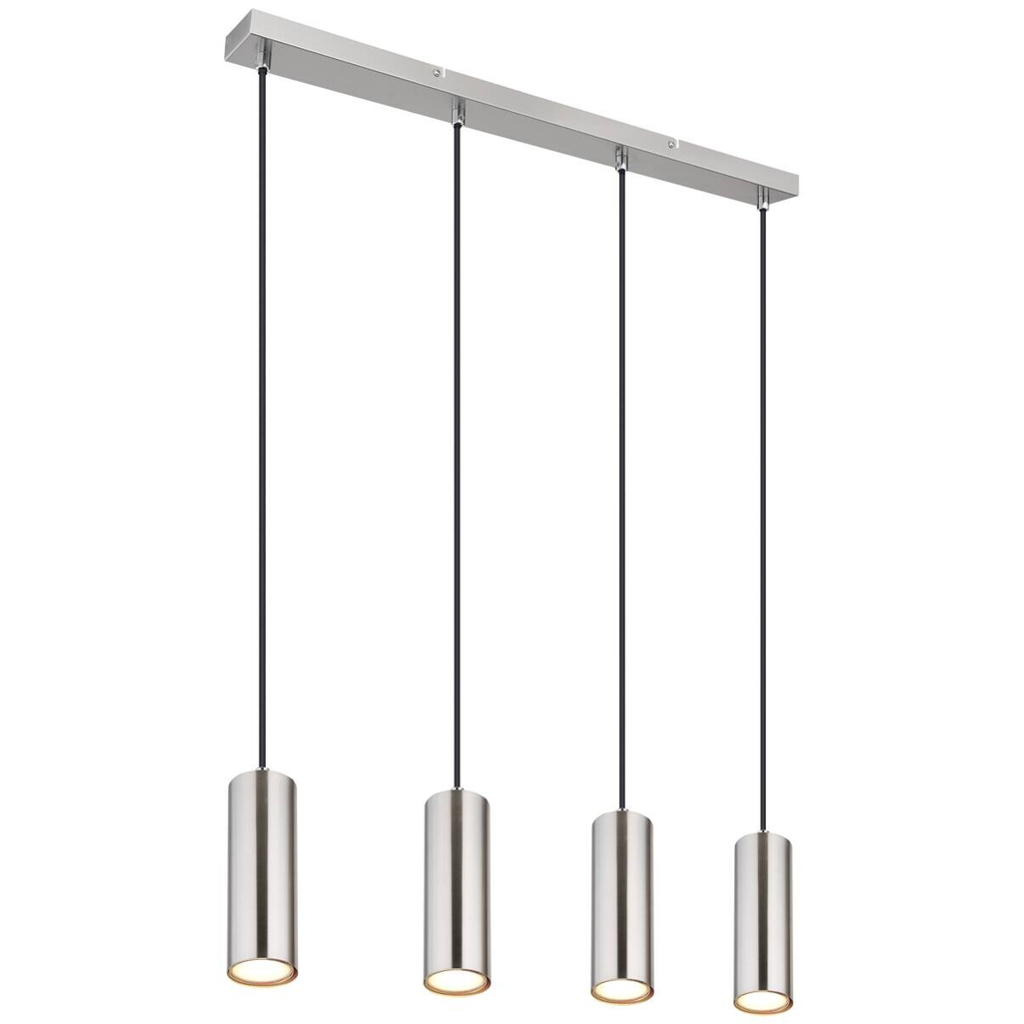 GLOBO LED-Pendelleuchte nickel matt Metall B/H/T: ca. 6x120x65 cm 4 Brennstellen