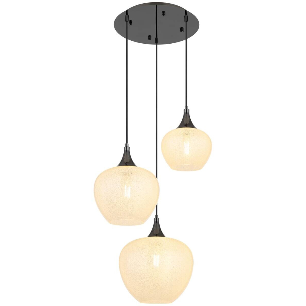 GLOBO Pendelleuchte MAXY 15548-3HK Chrom schwarz klar Metall Acryl H/D: ca. 120x49 cm E27 3 Brennstellen