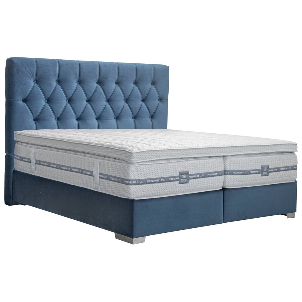 Boxspringbett Lydia blau Liegefläche B/L: ca. 200x200 cm