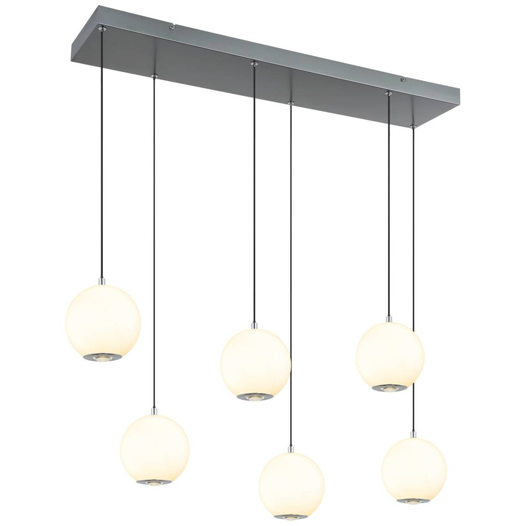 GLOBO Pendelleuchte grau Opal Glas Metall B/H/T/L: ca. 30x150x97,5x97,5 cm 1 Brennstellen