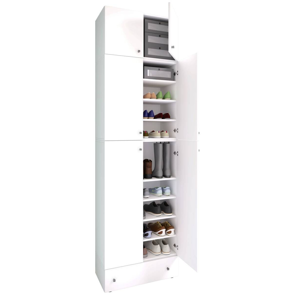 Schuhschrank Lona weiß B/H/T: ca. 70x240x39 cm