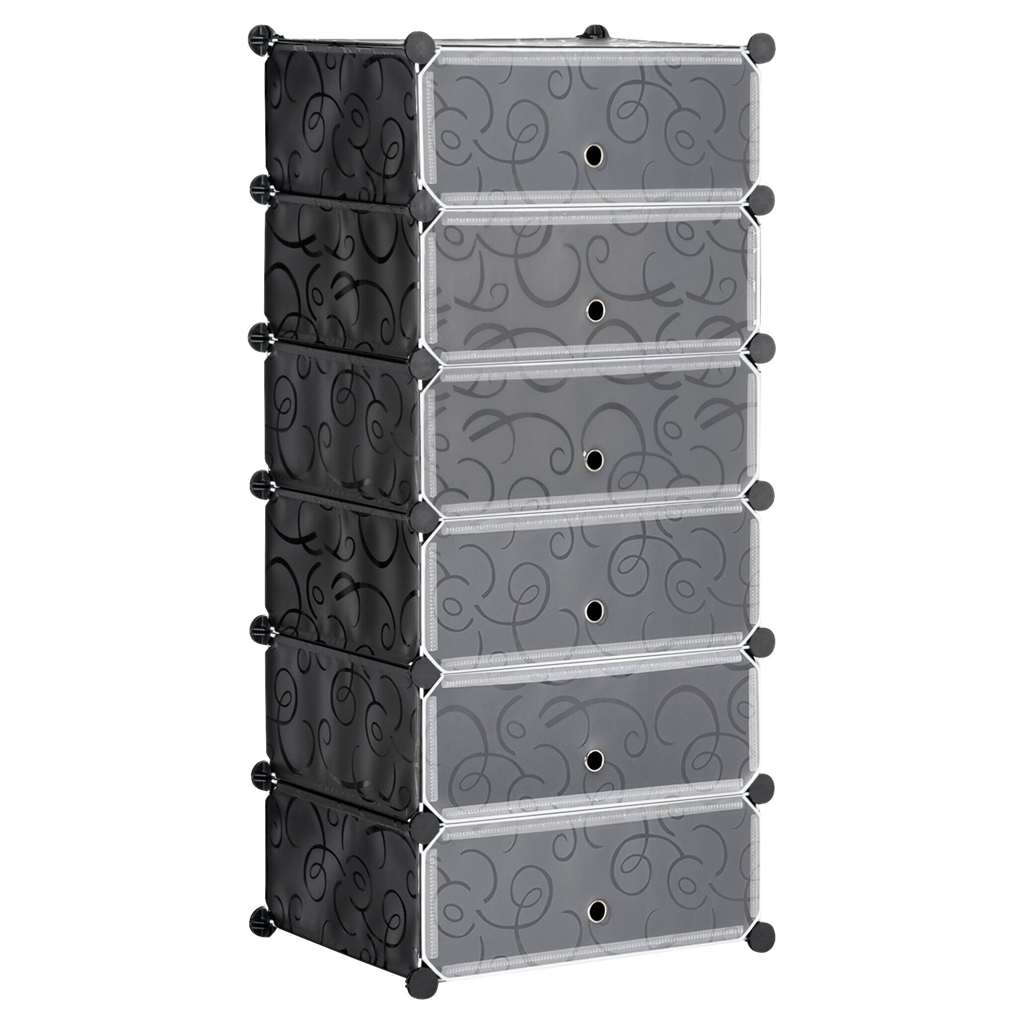 HOMCOM Schuhregal schwarz Polypropylen B/H/L: ca. 36,5x49x108 cm