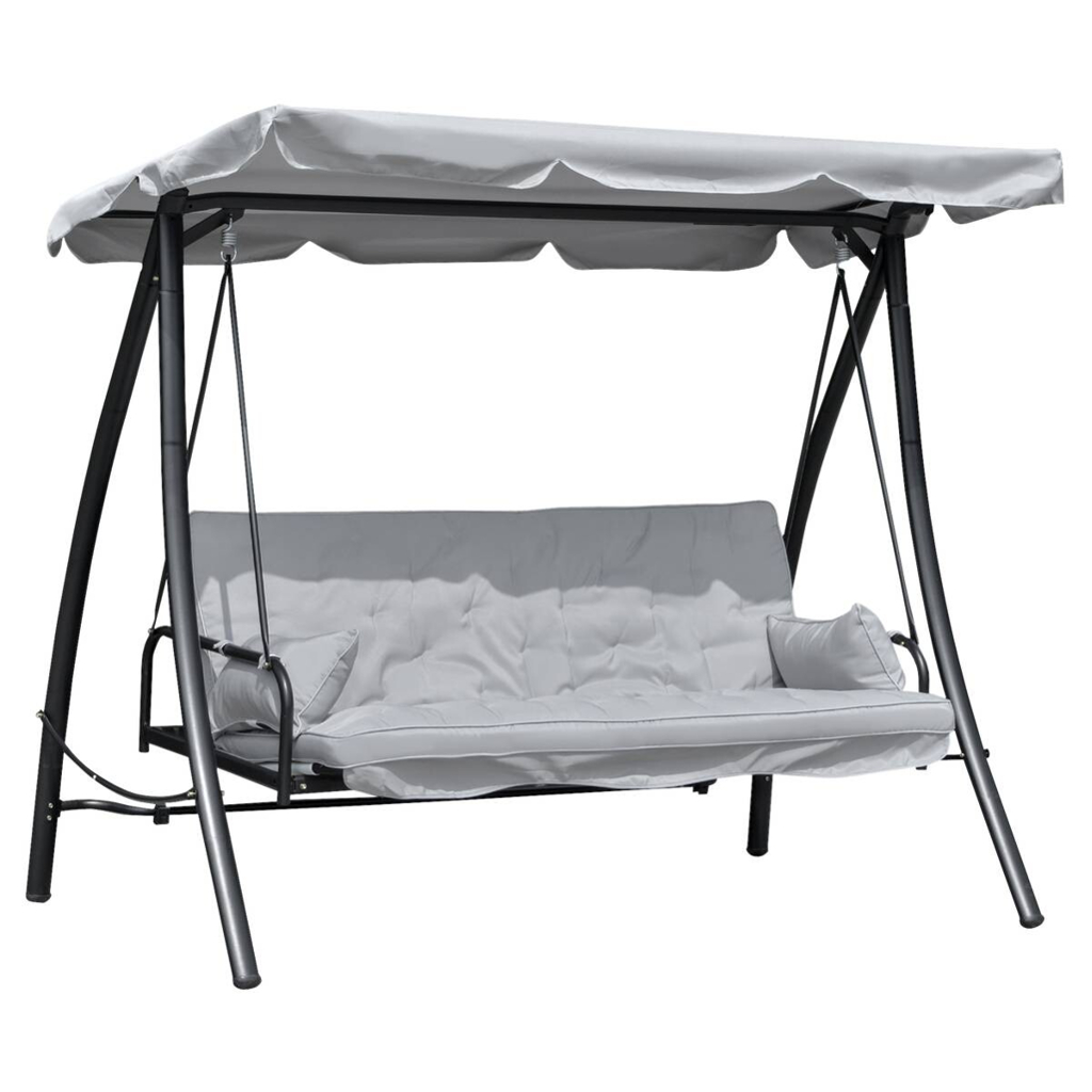 Outsunny Hollywoodschaukel grau Metall B/H/L: ca. 114x170x209 cm
