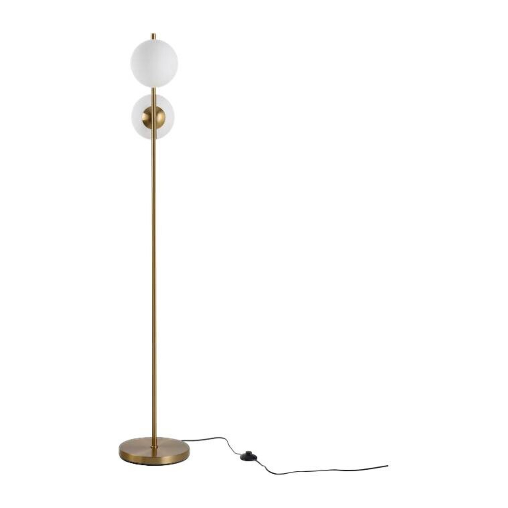 HOMCOM Stehlampe gold weiß Stahl Glas B/H/L: ca. 28x165x28 cm E27 2 Brennstellen