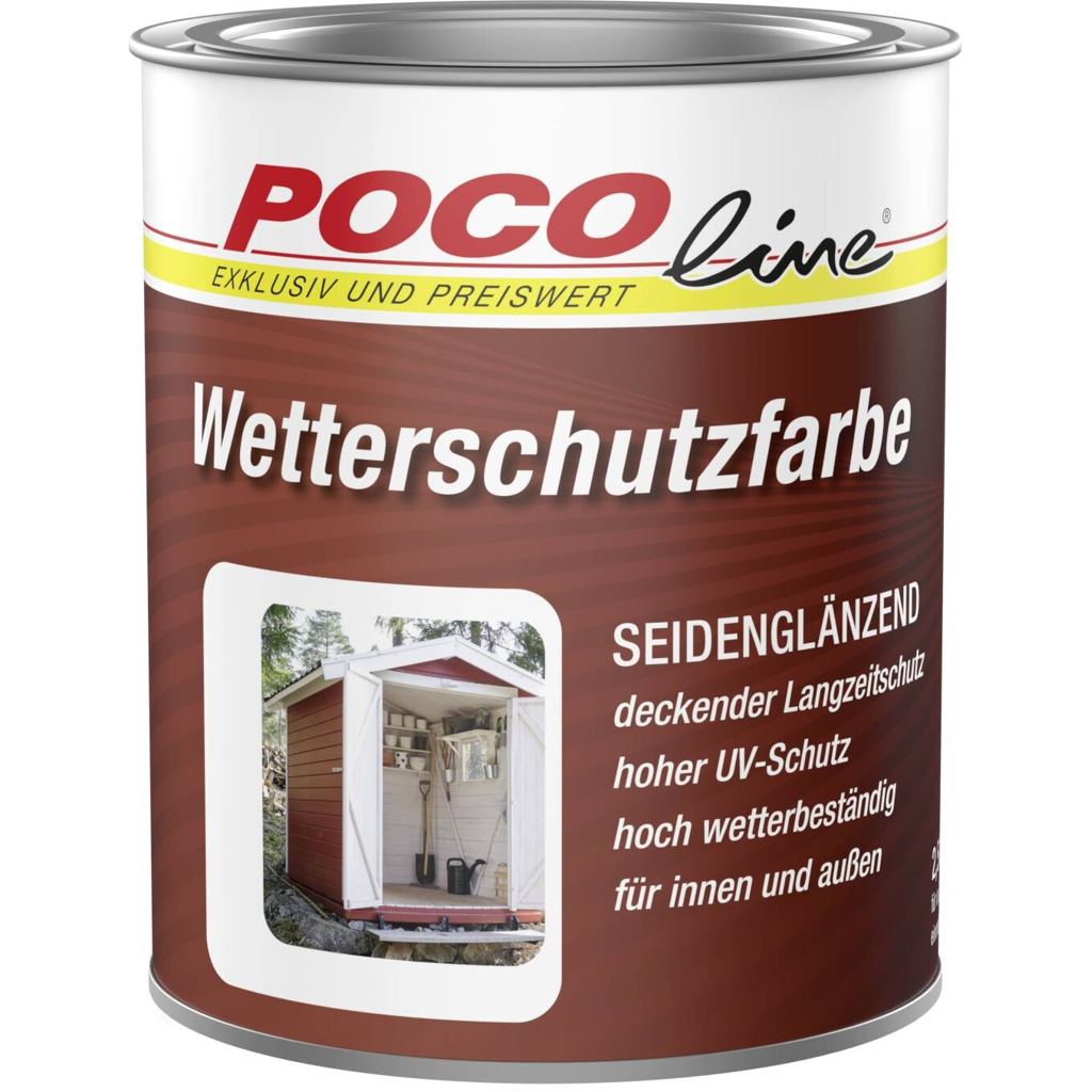 POCOline Wetterschutzfarbe rot seidenglänzend ca. 0,7 l